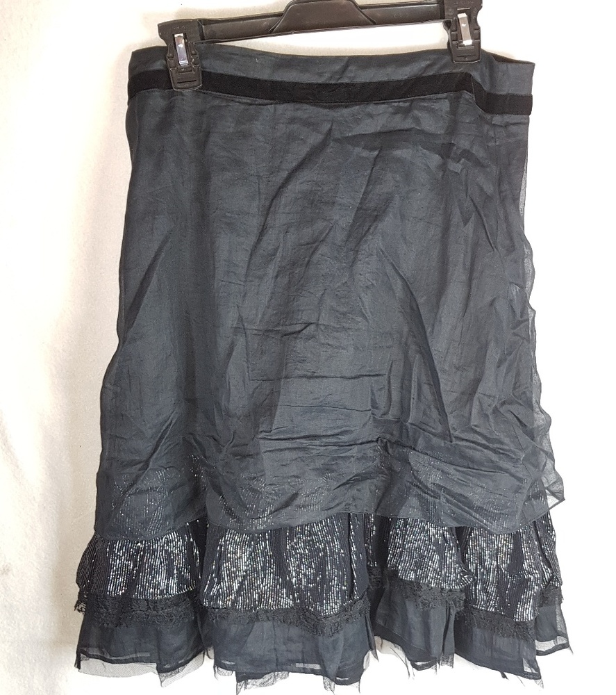 Free People full skirt, layered texture in black a